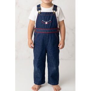 Vintage 70s Toddler Overalls Jumpsuit Denim Kids 4T Health Tex USA Indigo Retro